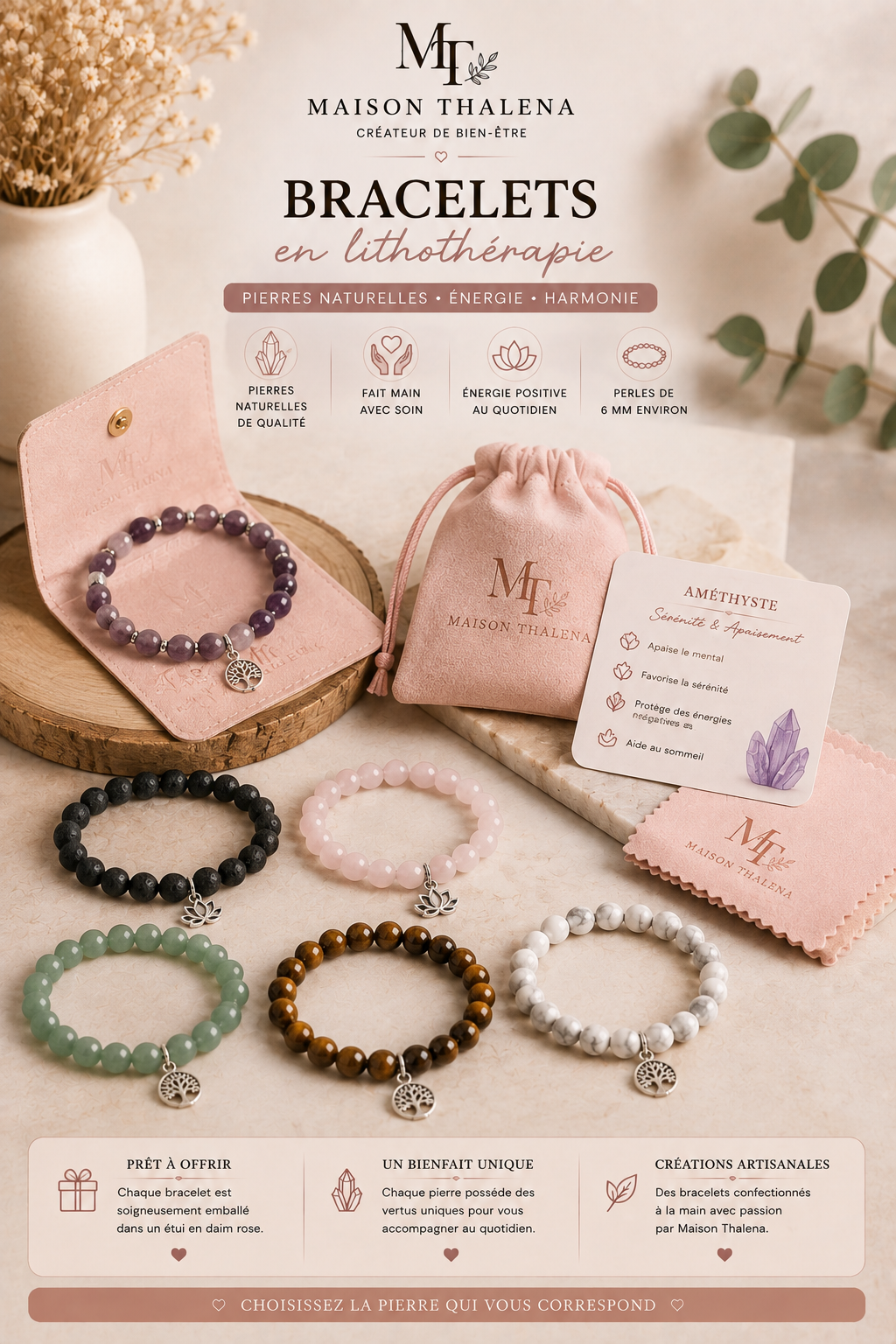 Bracelet en pierres naturelles – [Nom du bracelet]