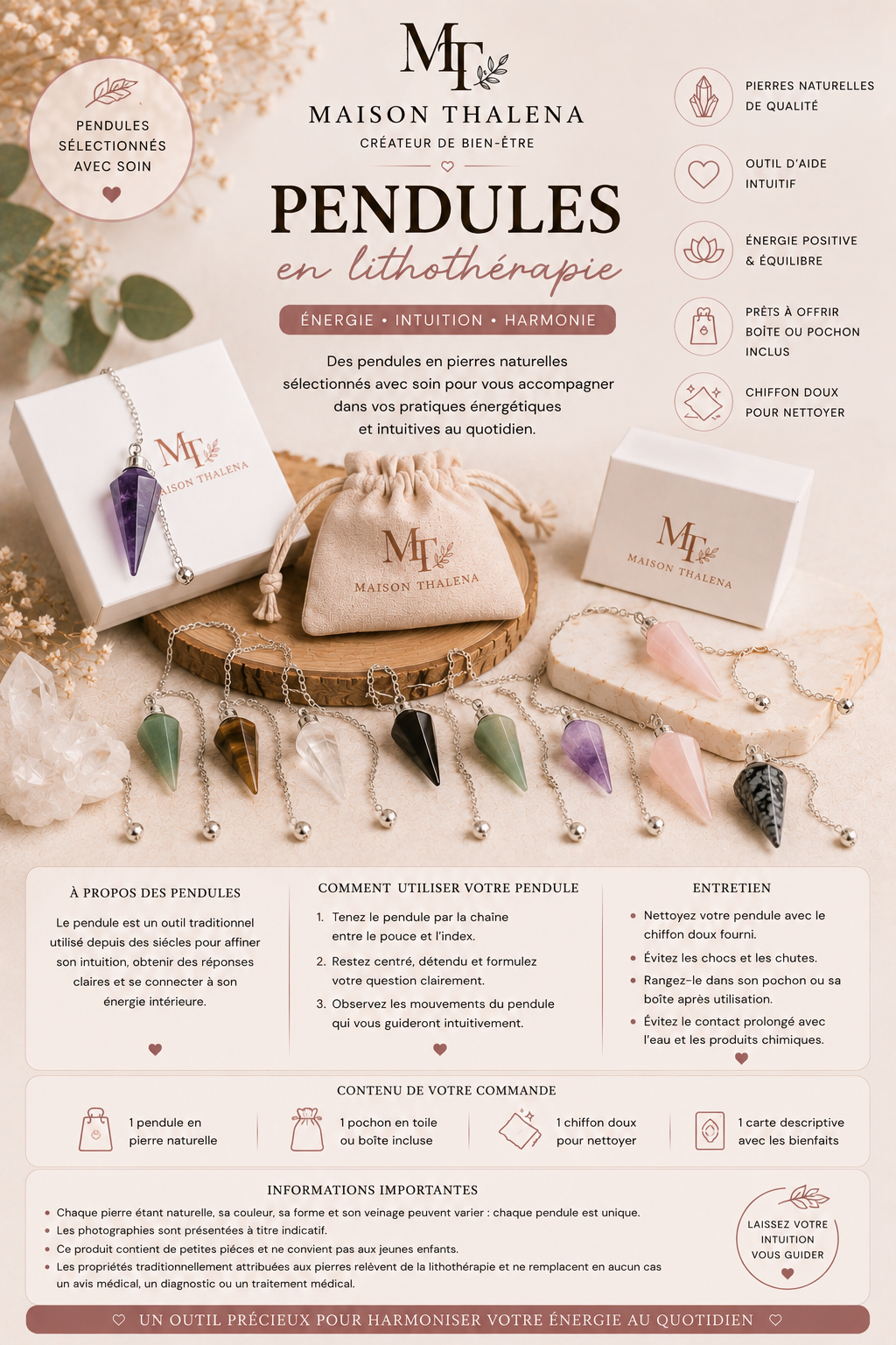 Pendule en pierre naturelle – [Nom du pendule]