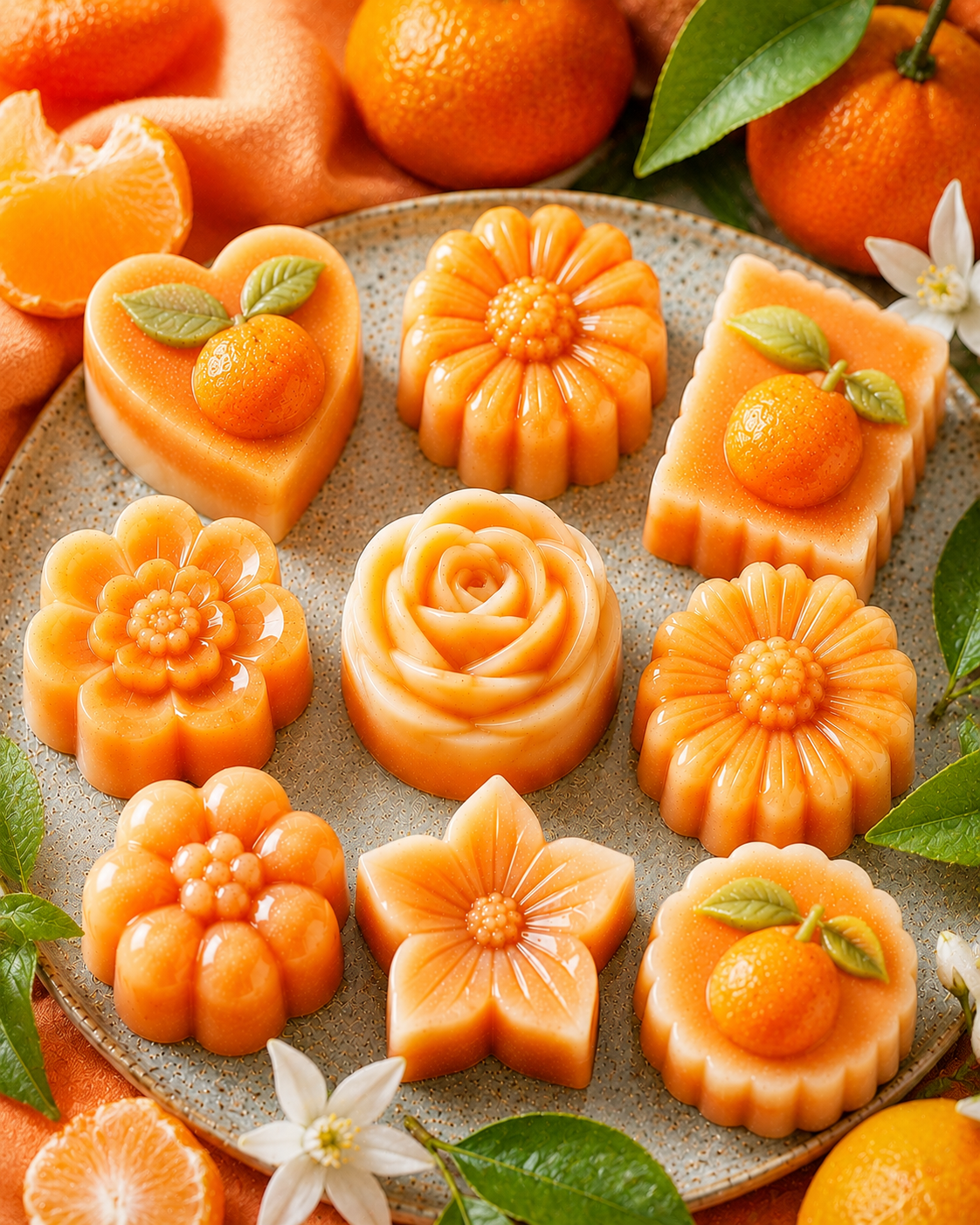 Fondant parfumé artisanal – Mandarine Ensoleillée