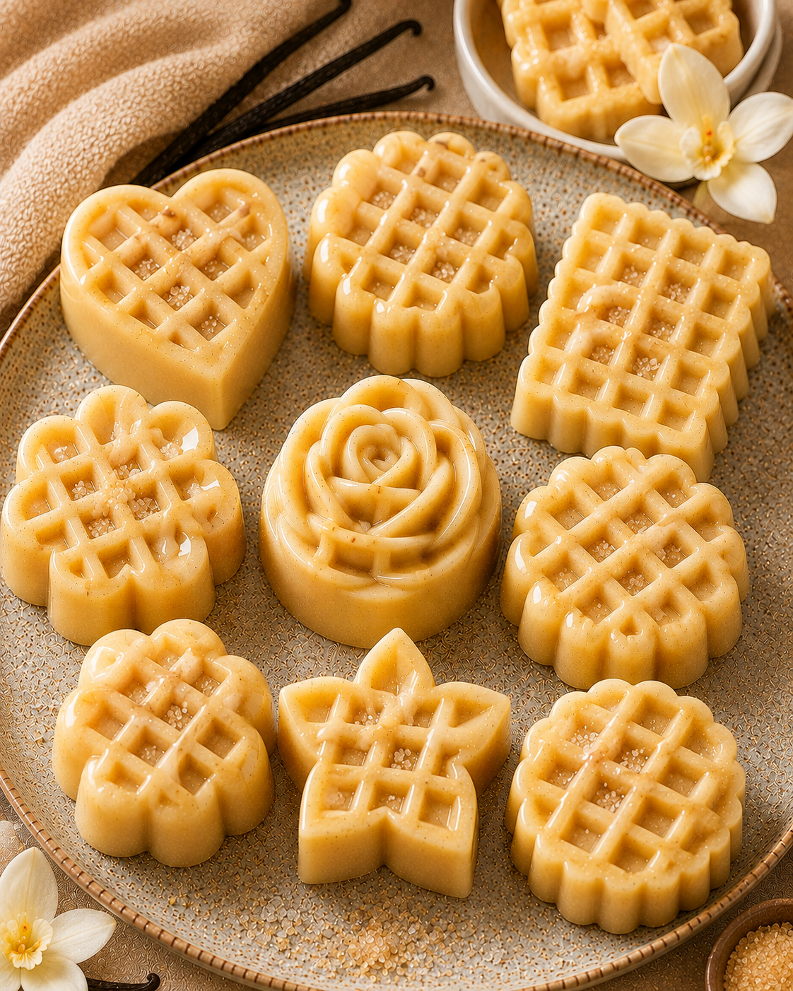 Fondant parfumé artisanal – Gaufre à la vanille
