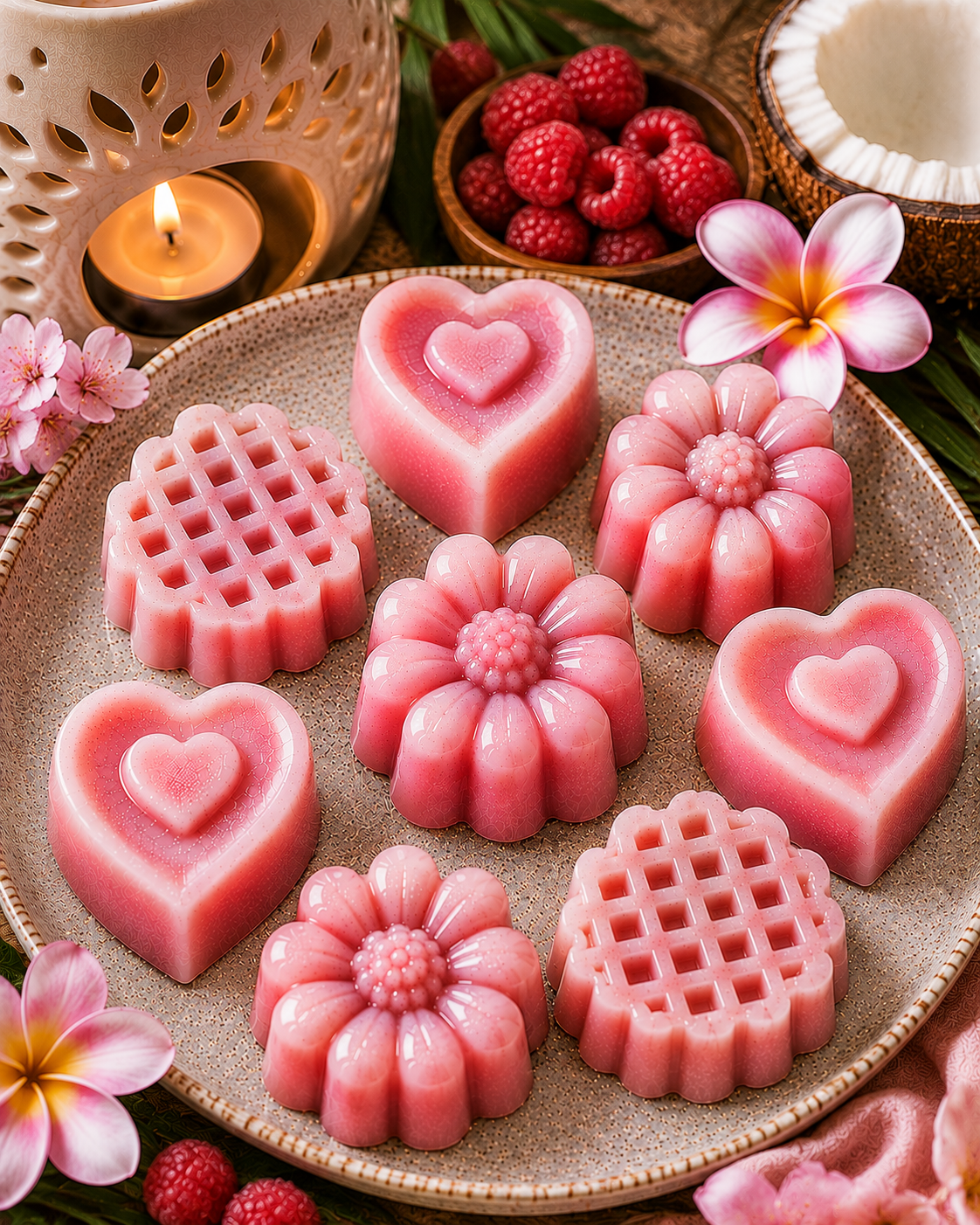 Fondant parfumé artisanal – Monoï Framboise