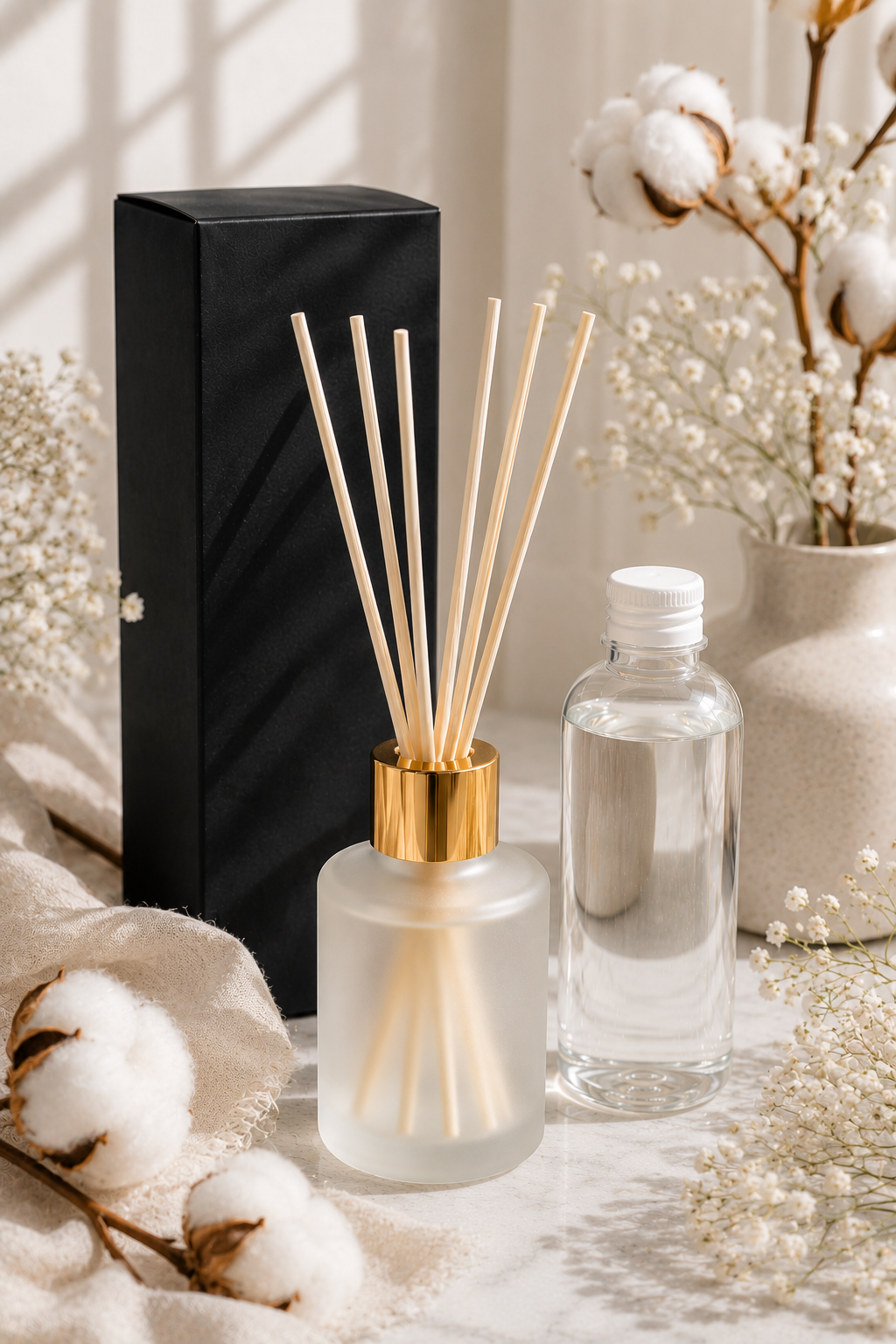 Diffuseur à bâtonnets Mikado - Fleur de Coton