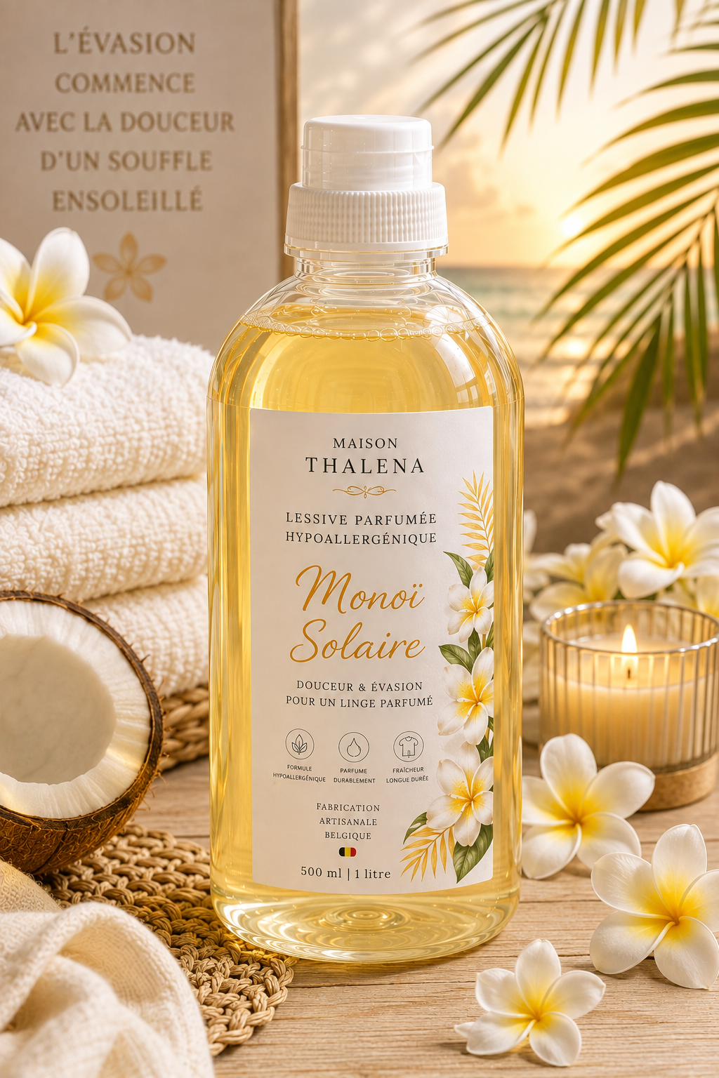 Lessive parfumée hypoallergénique - Monoi Solaire