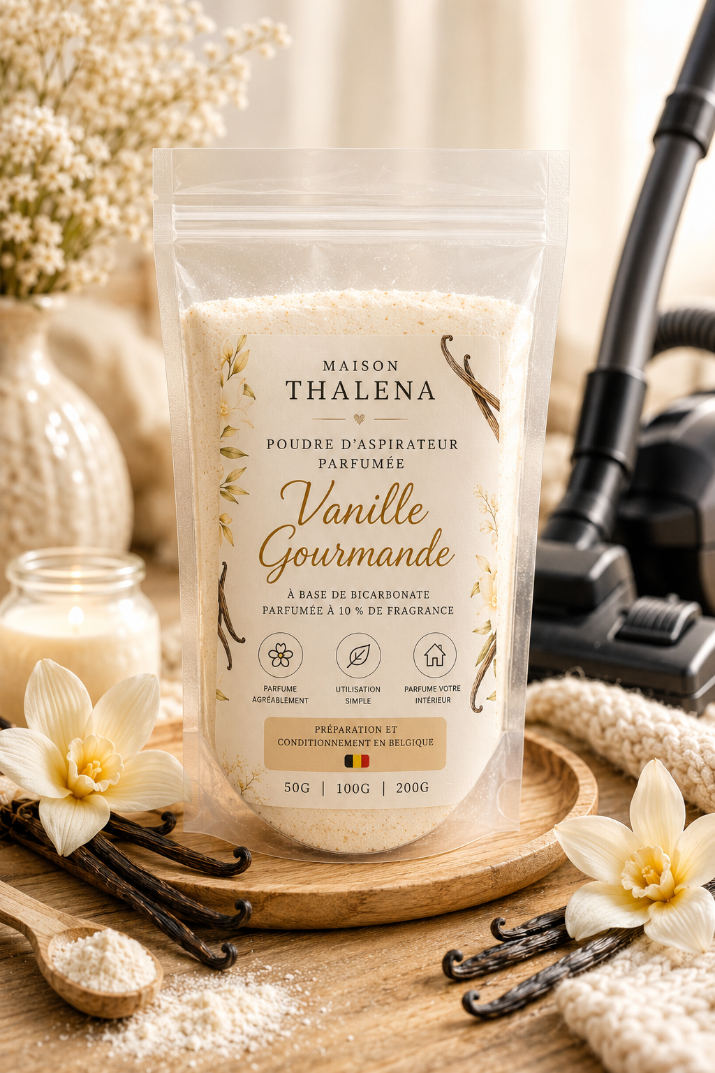 Poudre d’aspirateur parfumée – Vanille Gourmande